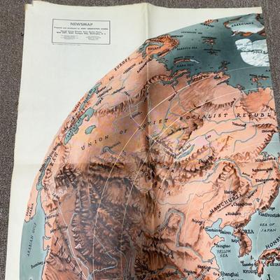 LOT 160B: WWII Era Newsmap Papers, 1943-1944, w/ State Quarters & More