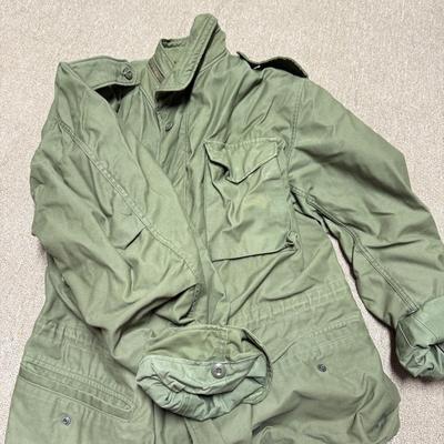 LOT 164B: Military Jacket, WWII Helmet & Gas Mask