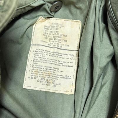 LOT 164B: Military Jacket, WWII Helmet & Gas Mask