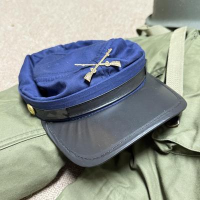 LOT 164B: Military Jacket, WWII Helmet & Gas Mask