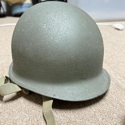 LOT 164B: Military Jacket, WWII Helmet & Gas Mask