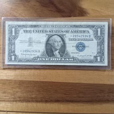 1957b 1.00 bill silver certificate