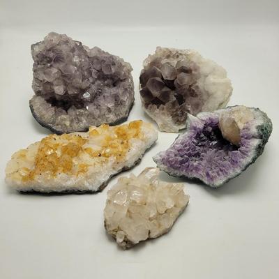 Amethyst, Smoky Quartz, and Citrine Geodes (D-EL)
