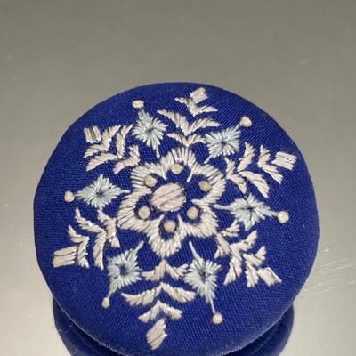 Unsigned Miriam Haskell stocking one and fabric snowflake pin
