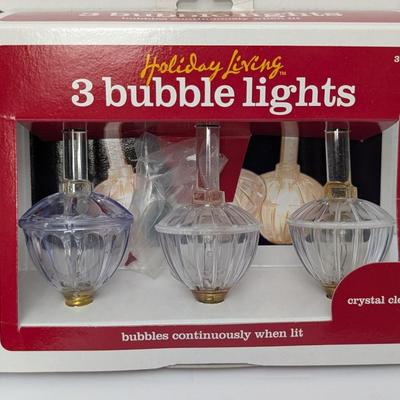 Set Of 2 Holiday Living Crystal Clear Bubble Lights Boxes 6 Total