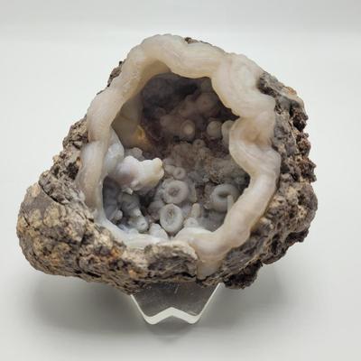 Three Blue Chalcedony Geodes (B1-EL)