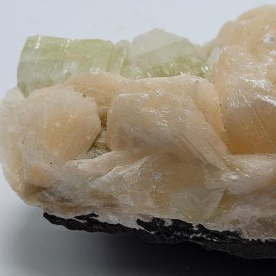 Stilbite and Fluorecent Calcite Cluster (B1-EL)