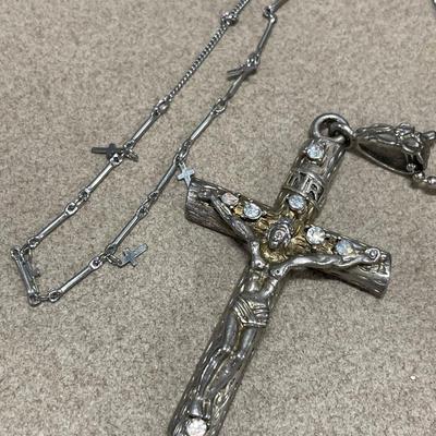 Pewter and silver tone necklaces and earrings