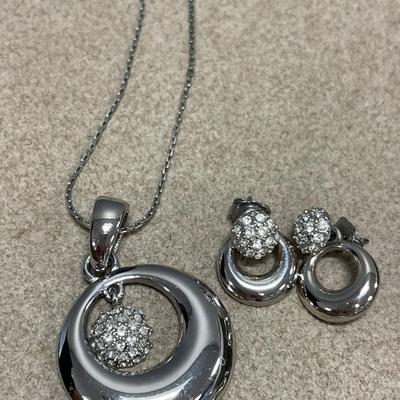 Pewter and silver tone necklaces and earrings