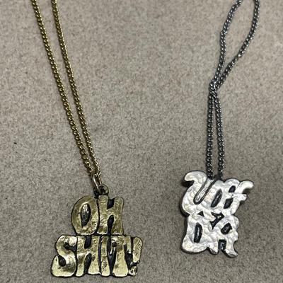 Funny saying necklaces one in sterling