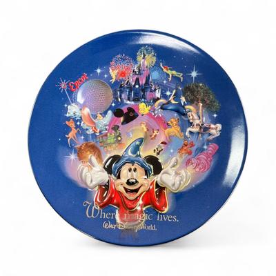 Sale Photo Thumbnail #60: Walt Disney World Where Magic Lives Porcelain 3D 8" Plate with Mickey the Sorcerer  No Box.