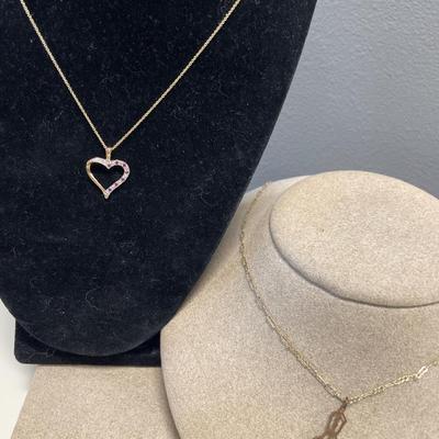925 vermeil Ross Simons heart and vintage amethyst necklace