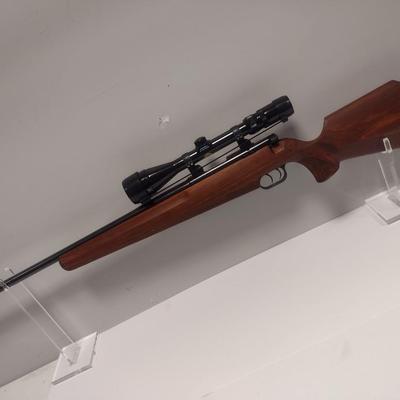22 Hornet Bolt Action Single Shot Varmint Rifle with a Bushnell 4x-12x Scope 23.5" Barrel