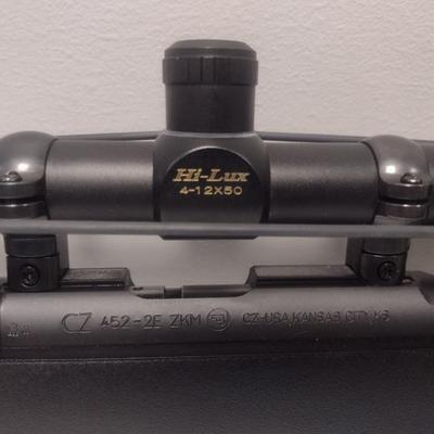 CZ 452 2E ZKM Bolt Action 22LR Rifle with Hi-Lux 4-1 2x50 Scope 21.5" Barrel