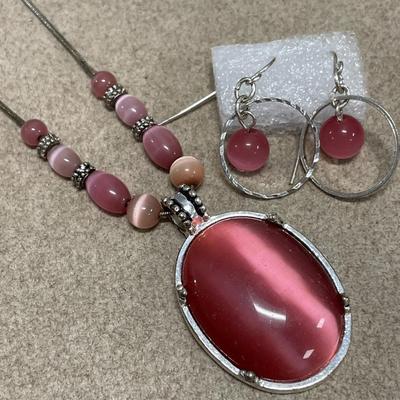 Sarah Cov, Aero & KC pink tiger eye set