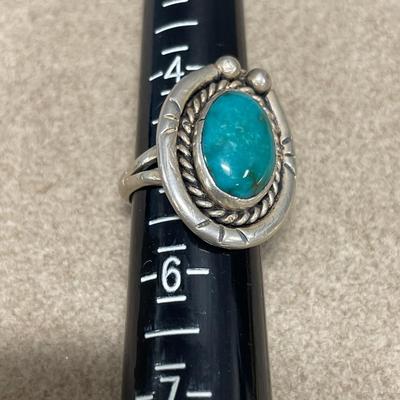 Navajo green turquoise ring