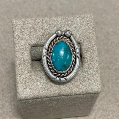 Navajo green turquoise ring