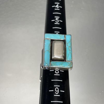 Southwestern Sterling and turquoise ring