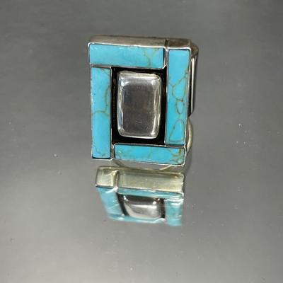 Southwestern Sterling and turquoise ring