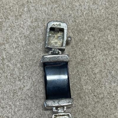 Chinese sterling and colorful jade set