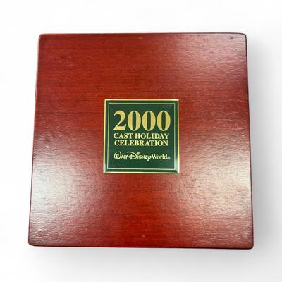 Sale Photo Thumbnail #127: Walt Disney World 2000 Cast Holiday Celebration Pin Set Includes 5 Pins in Wooden Box  Includes Dumbo, Donald Duck, Goofy, Mickey Mouse and Pluto, and Timothy Mouse