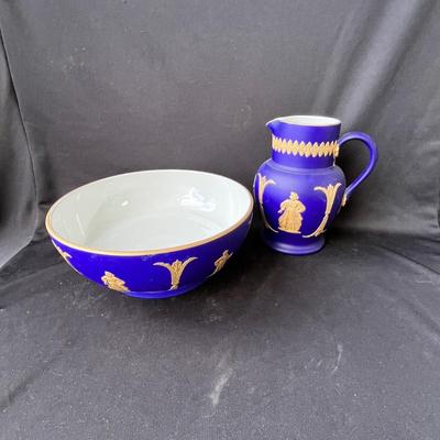 Lot 132 Handley Jasperware Bowl & pitcher