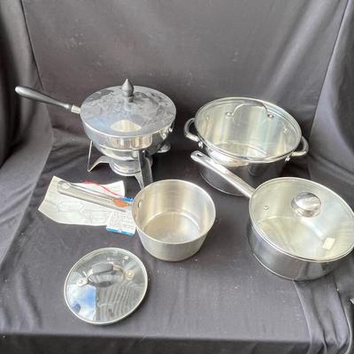 Lot 134 Asst. Stainless steel cookware