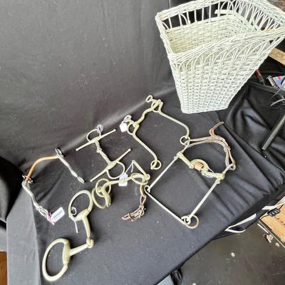 Lot 138 Wicker Trash Can & Antique bits