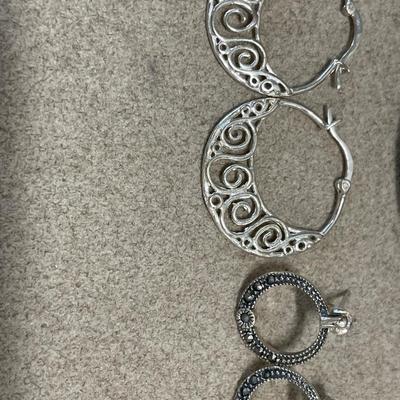 Sterling earrings and turtle pendant necklace
