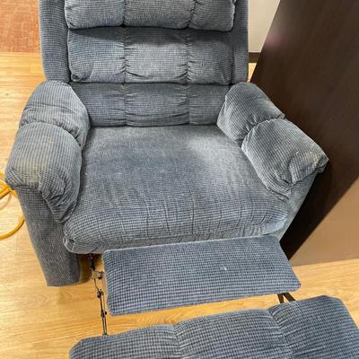 Blue swivel rocker recliner