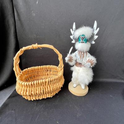 Lot 139 Basket & Artist made Kachina Doll