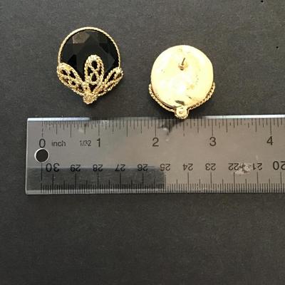 Sale Photo Thumbnail #45: Beautiful gold tone, black fashion earrings. Please see attached photos.