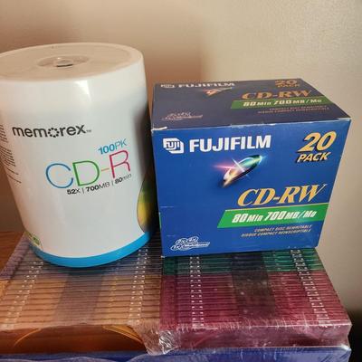 Memorex 100 pack CD-R Fuji 20 Pack CD-RW 99 CD/DVD Storage Cases