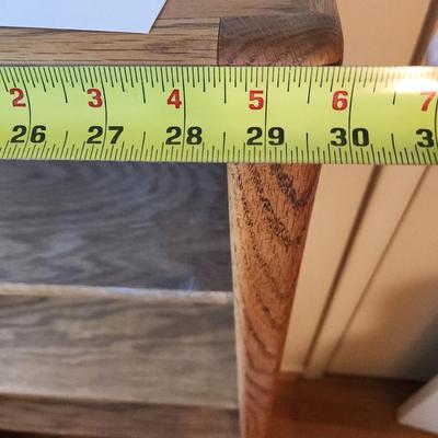 Solid Oak Wood Bookcase w Adjustable Shelves 30x10x48