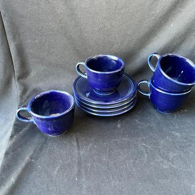 Lot 163 Fiesta new cobalt 4 cups & saucers