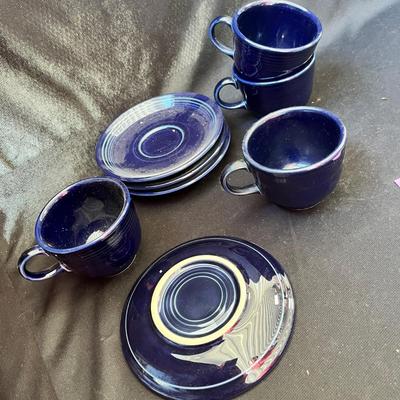 Lot 163 Fiesta new cobalt 4 cups & saucers