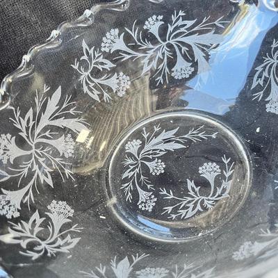 Lot 167 Fostoria Heather bowl & Candle sticks