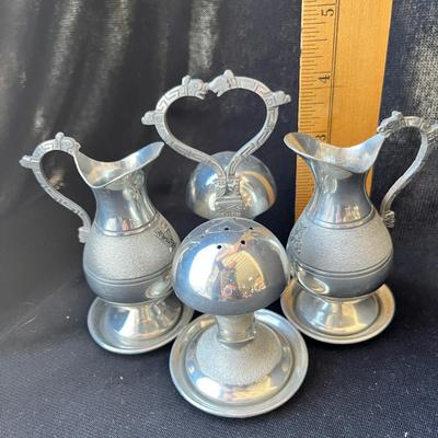 Lot 168 Peruvian Tribal Pewter Condiment set