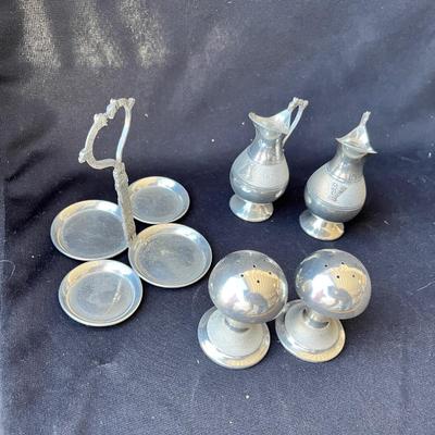 Lot 168 Peruvian Tribal Pewter Condiment set