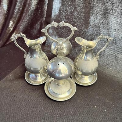 Lot 168 Peruvian Tribal Pewter Condiment set