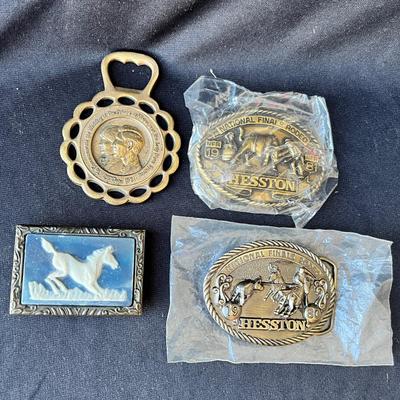 Lot 171 Belt buckles and medallion