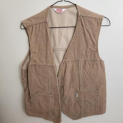 Vintage Mens Vests several Levis Levi's Levi's Fresh Produce, Corduroy, Southwest , Leather