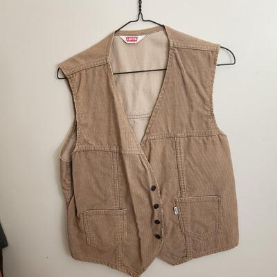 Vintage Mens Vests several Levis Levi's Levi's Fresh Produce, Corduroy, Southwest , Leather