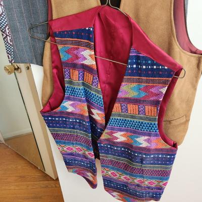 Vintage Mens Vests several Levis Levi's Levi's Fresh Produce, Corduroy, Southwest , Leather