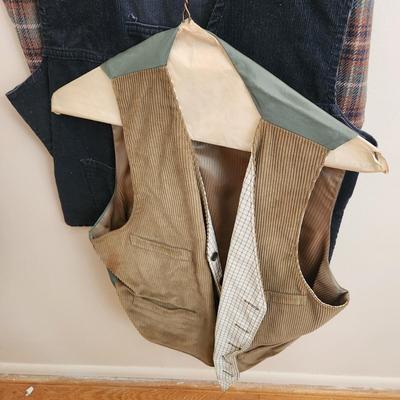 Vintage Mens Vests several Levis Levi's Levi's Fresh Produce, Corduroy, Southwest , Leather