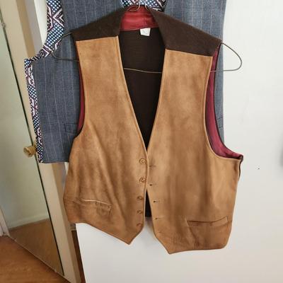 Vintage Mens Vests several Levis Levi's Levi's Fresh Produce, Corduroy, Southwest , Leather