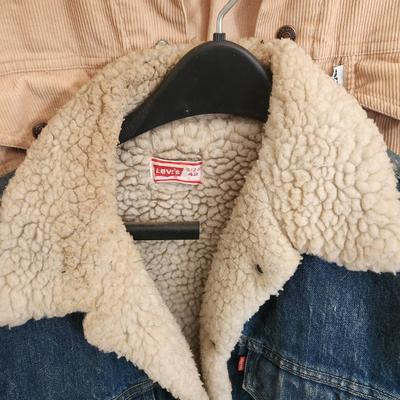 3 Vintage Levi's Jackets Demin, Corduroy , Sherpa Lined Jean Demin Trucker Jacket