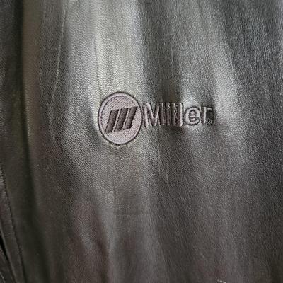Vintage Miller Welding & Cutting Exposition Jacket , Miller Black Leather Coat Large