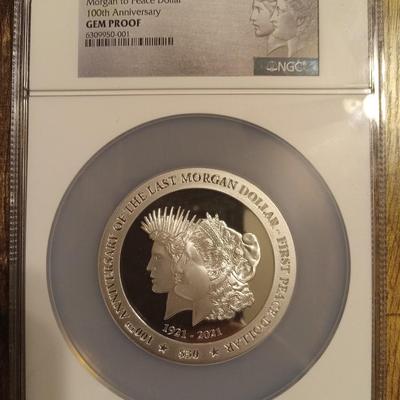 Sale Photo Thumbnail #7: 100th Anniversary Gem Proof NGC Graded. .999 silver  5 ounces.