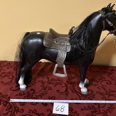 18” Black Horse with Saddle